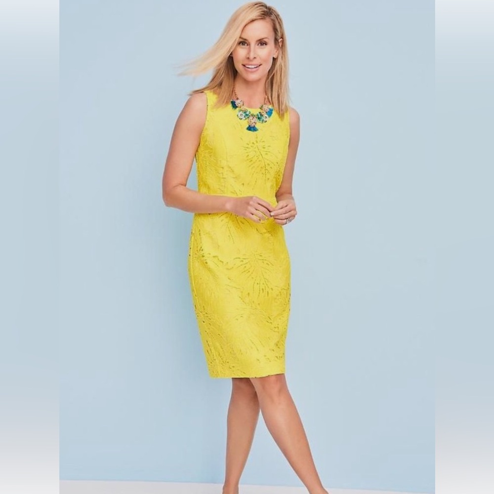 RSVP by Talbots yellow lace shift dress